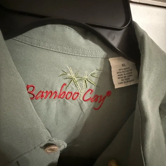 BAMBOO Green Shirt with Embroidered Logo - Picture 7 of 7